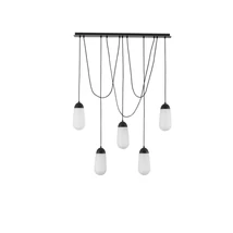 Pendul NovaLuce BLAKY metal, sticla, negru, alb, E14 - NL-9092827
