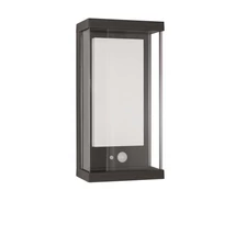 Aplica de perete exterioara cu sensor NovaLuce Bay metal, sticla & plastic, transparent, LED, 3000K, 1.5W, 152lm, IP65 - NL-9120711