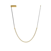 Pendul NovaLuce LAZURA metal, cristal, piele, auriu, negru, transparent, LED, 56W, 3000K, 3360 Lm - NL-9124106