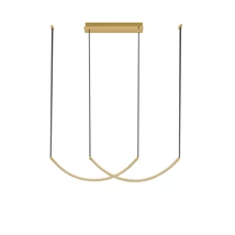 Pendul NovaLuce LAZURA metal, cristal, piele, auriu, negru, transparent, LED, 65W, 3000K, 3900 Lm - NL-9124110