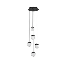 Pendul NovaLuce ALICIA metal, sticla, negru, LED, 25W, 3000K, 1575 Lm - NL-9124113