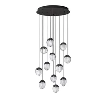 Pendul NovaLuce ALICIA metal, sticla, negru, LED, 60W, 3000K, 3780 Lm - NL-9124115
