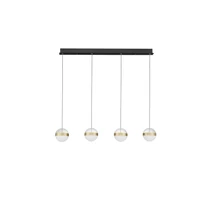 Pendul NovaLuce ALAZ metal, sticla, acril, negru, auriu, transparent, LED, 36W, 3000K, 1592 Lm - NL-9124120