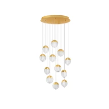 Pendul NovaLuce ALICIA metal, sticla, auriu, LED, 60W, 3000K, 3780 Lm - NL-9124125