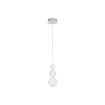 Pendul NovaLuce PERLA metal, sticla, crom, alb, LED, 3000K, 11W, 963lm - NL-9186918
