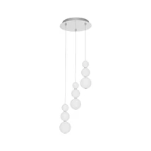 Pendul NovaLuce PERLA metal, sticla, crom, alb, LED, 3000K, 23W, 2281lm - NL-9186919