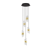 Pendul NovaLuce SENECA metal, acril, negru, auriu, transparent, LED, 3000K, 41W, 3355lm - 9186939