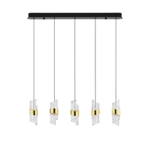 Pendul NovaLuce SENECA metal, acril, negru, auriu, transparent, LED, 3000K, 41W, 3355lm - 9186940