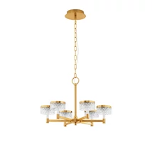 Pendul NovaLuce BION metal, acril, auriu, transparent, LED, 3000K, 38W, 2400lm - 9186944