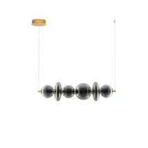 Pendul NovaLuce COEN metal, sticla, auriu, fumuriu, LED, 3000K, 29W, 3470lm - 9186954