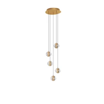 Pendul NovaLuce LICIO metal, sticla, auriu, transparent,LED,16W, 3000K, 832 Lm - NL-9186960