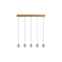 Pendul NovaLuce LICIO metal, sticla, auriu, transparent,LED,16W, 3000K, 832 Lm - NL-9186961