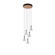 Pendul NovaLuce PALUZ metal, acril, negru, auriu, transparent, 30W, 3000K, 1558 Lm - NL-9186965