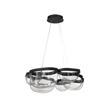 Pendul NovaLuce CLAIR metal, sticla, negru, transparent, LED, 65W, 3500K, 2611 Lm - NL-9187000