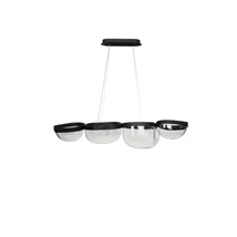 Pendul NovaLuce CLAIR metal, sticla, negru, transparent, LED, 43W, 3500K, 1766 Lm - NL-9187001