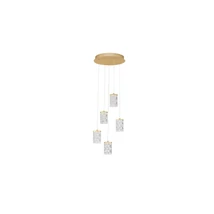 Pendul NovaLuce PHOS metal, acril, auriu, transparent, LED, 28W, 3000K, 1792 Lm - NL-9190201
