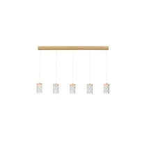 Pendul NovaLuce PHOS metal, acril, auriu, transparent, LED, 28W, 3000K, 1792 Lm - NL-9190202