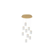 Pendul NovaLuce PHOS metal, acril, auriu, transparent, LED, 46W, 3000K, 2951 Lm - NL-9190203