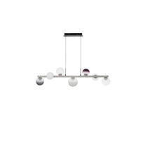 Pendul NovaLuce SILENZIO metal, sticla, nichel, negru, transparent, lila, fumuriu, LED, 40W, 3000K, 2615 Lm - NL-9190211