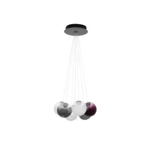 Pendul NovaLuce SILENZIO metal, sticla, nichel, negru, transparent, lila, fumuriu, LED, 41W, 3000K, 2093 Lm - NL-9190212