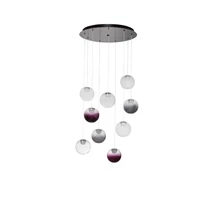 Pendul NovaLuce SILENZIO metal, sticla, nichel, negru, transparent, lila, fumuriu, LED, 46W, 3000K, 2914 Lm - NL-9190213