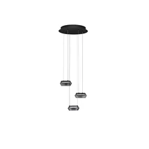 Pendul NovaLuce JAILYN metal, sticla, negru, transparent, LED, 24W, 960lm, 3000K - NL-9236102