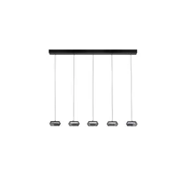 Pendul NovaLuce JAILYN metal, sticla, negru, transparent, LED, 40W, 1600lm, 3000K - NL-9236104