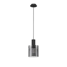 Pendul NovaLuce MIRBI metal, sticla, negru, fumuriu, E27 - NL-9236200