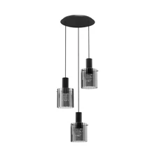 Pendul NovaLuce MIRBI metal, sticla, negru, fumuriu, E27 - NL-9236201