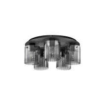 Aplica de tavan NovaLuce MIRBI metal, sticla, negru, fumuriu, E27 - NL-9236204