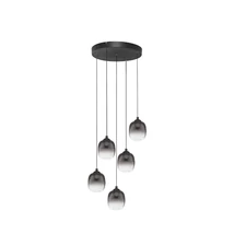 Pendul NovaLuce KITA metal, sticla, negru, fumuriu, LED Triac, 28W, 3000K, 2222 Lm - NL-9236207