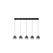 Pendul NovaLuce KITA metal, sticla, negru, fumuriu, LED Triac, 28W, 3000K, 2222 Lm - NL-9236208