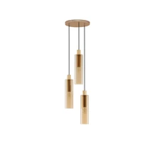 Pendul NovaLuce ZOELLA metal, sticla, auriu, chihlimbar, E27 - NL-9236212