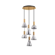 Pendul NovaLuce VOI metal, sticla, auriu, fumuriu, LED, 48W, 1440lm, 3000K - NL-9236308