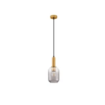Pendul NovaLuce MAHO metal, sticla, alama, fumuriu, E27 - NL-9236313
