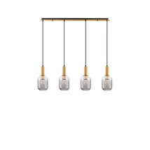 Pendul NovaLuce MAHO metal, sticla, alama, fumuriu, E27 - NL-9236315