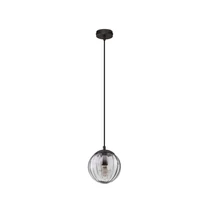 Pendul NovaLuce ABBACUS metal, sticla, negru, fumuriu, E27 - NL-9236316
