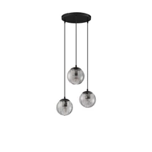 Pendul NovaLuce ABBACUS metal, sticla, negru, fumuriu, E27 - NL-9236317