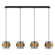 Pendul NovaLuce SIANNA metal, sticla, negru, auriu, fumuriu, E27 - NL-9236383