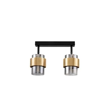 Aplica de tavan NovaLuce SIANNA metal, sticla, negru, auriu, fumuriu, E27 - NL-9236387