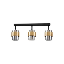 Aplica de tavan NovaLuce SIANNA metal, sticla, negru, auriu, fumuriu, E27 - NL-9236388
