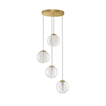 Pendul NovaLuce GALEO metal, sticla, auriu, transparent, LED Triac, 25W, 3000K, 1765 Lm - NL-9416942
