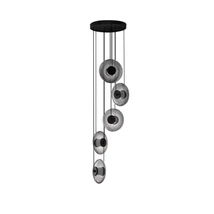 Pendul NovaLuce BALLET metal, sticla, negru, gri, LED Triac,  40W, 3000K, 1100 Lm - NL-9416947