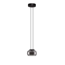 Pendul NovaLuce BIOS metal, sticla, negru, fumuriu, LED Triac, 9W, 3000K, 628 Lm - NL-9416954