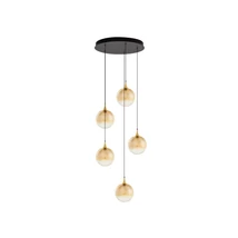 Pendul NovaLuce ORENDA metal, sticla, negru, sampanie, LED, 20W, 1250lm, 3000K - NL-9416962