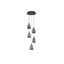 Pendul NovaLuce ALISH metal, sticla, negru, fumuriu, LED, 40W, 1650lm, 3000K - NL-9416969