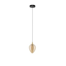 Pendul NovaLuce NALI metal, sticla, negru, sampanie, LED, 6W, 393lm, 3000K - NL-9416972