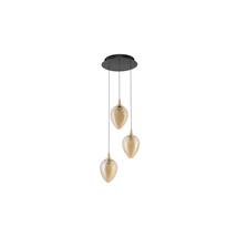 Pendul NovaLuce NALI metal, sticla, negru, sampanie, LED, 18W, 1179lm, 3000K - NL-9416974