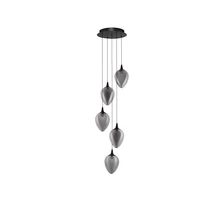 Pendul NovaLuce NALI metal, sticla, negru, fumuriu, LED, 30W, 1190lm, 3000K - NL-9416975