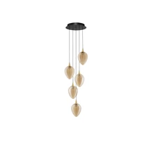 Pendul NovaLuce NALI metal, sticla, negru, sampanie, LED, 30W, 1965lm, 3000K - NL-9416976